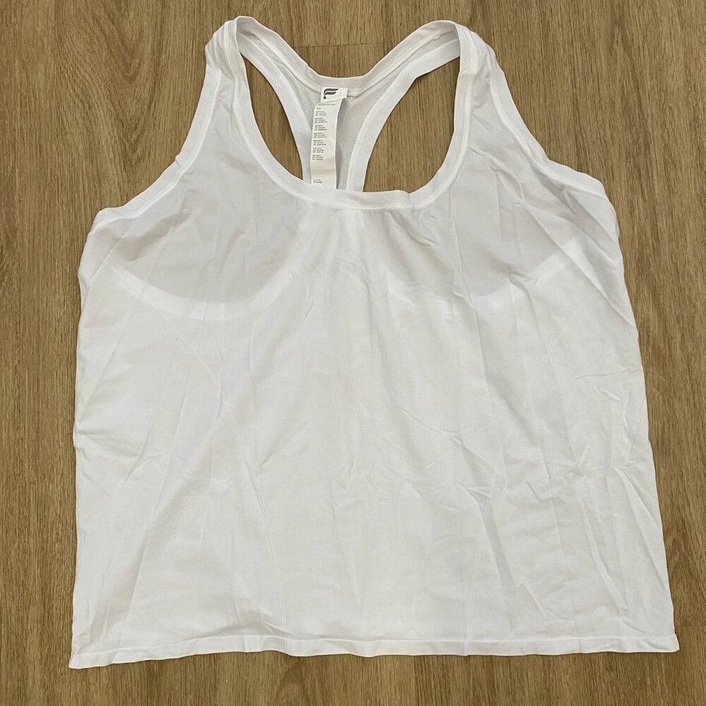 Fabletics Athletic Tank Top Racerback Scoop Neck Gym White Womens Size XXL/1X